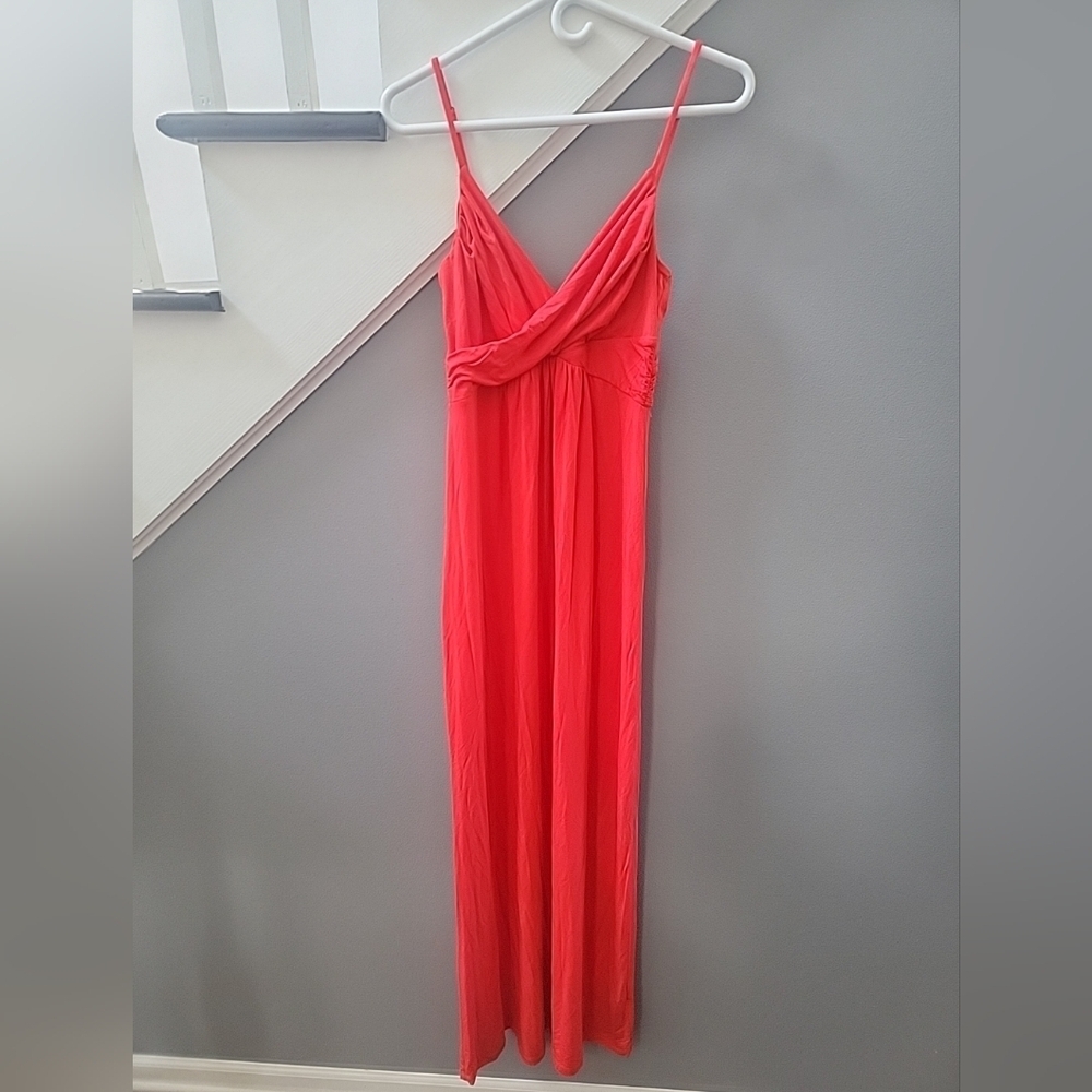 Tart Red Modal Blend Women’s Maxi Dress Size Large Adjustable Straps